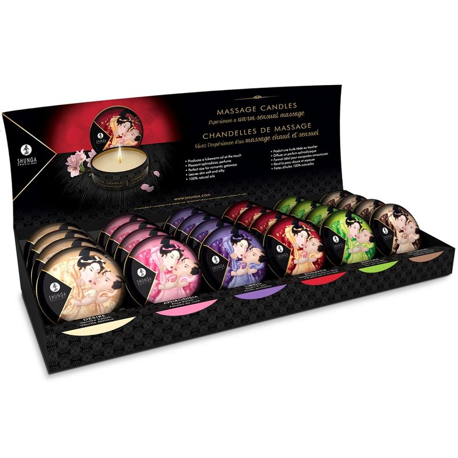 SHUNGA MINI CARESS BY VELA DISPLAY VELAS DE MASSAGEM 24 UNIDADES