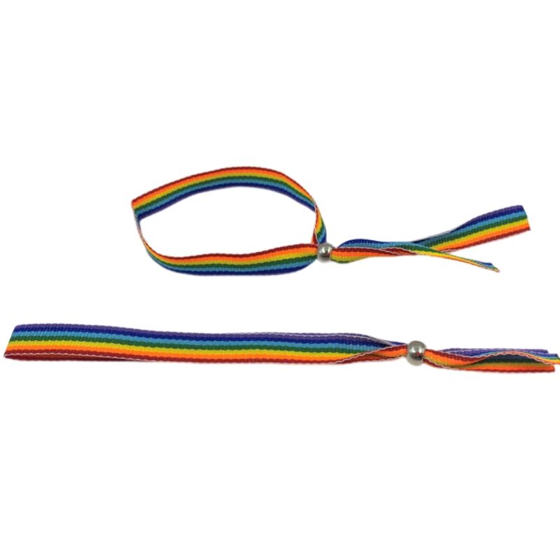 PRIDE PULSEIRA DE BOLA DE PRATA BANDEIRA LGBT