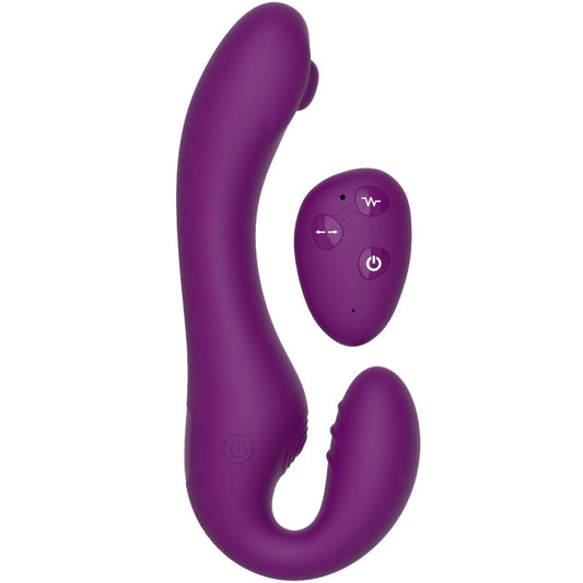 XOCOON VIBRADOR STRAP ON 2 EM 1 SEM ALyAS COM CONTROLE REMOTO ROXO