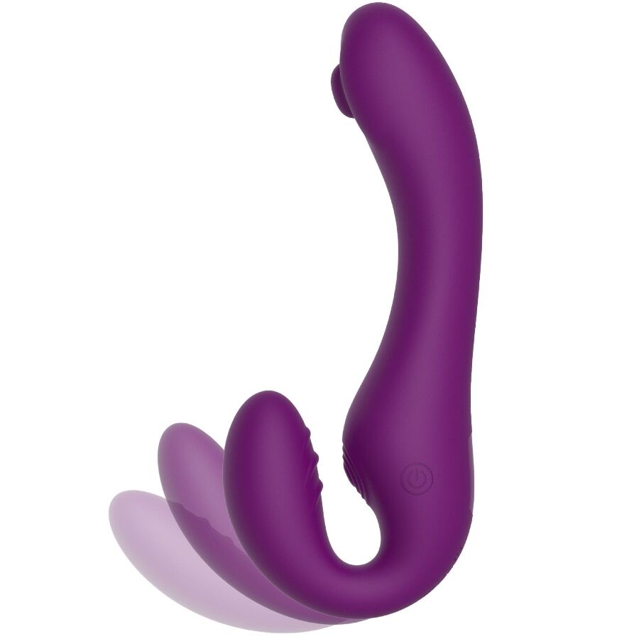 XOCOON VIBRADOR STRAP ON 2 EM 1 SEM ALyAS COM CONTROLE REMOTO ROXO