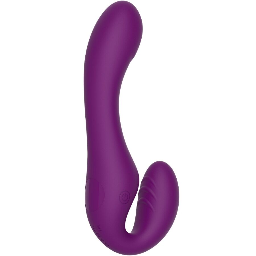 XOCOON VIBRADOR STRAP ON 2 EM 1 SEM ALyAS COM CONTROLE REMOTO ROXO