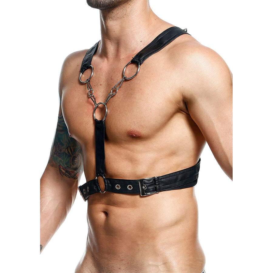 MOB DNGEON CROSSED BLACK CHAIN HARNESS TAMANHO uNICO