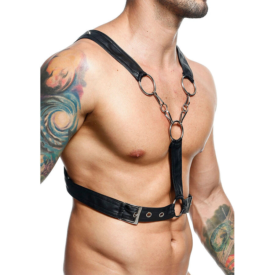 MOB DNGEON CROSSED BLACK CHAIN HARNESS TAMANHO uNICO