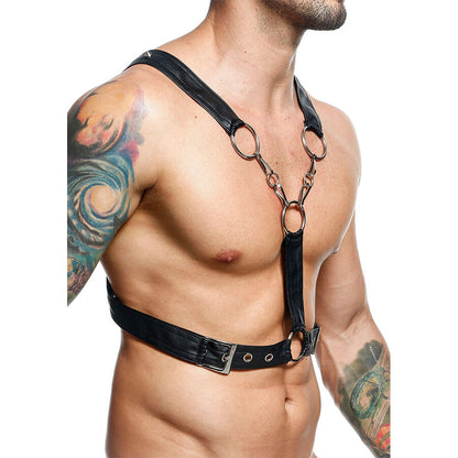 MOB DNGEON CROSSED BLACK CHAIN HARNESS TAMANHO uNICO