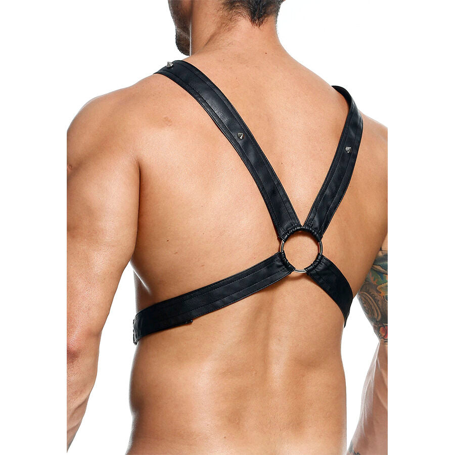 MOB DNGEON CROSSED BLACK CHAIN HARNESS TAMANHO uNICO