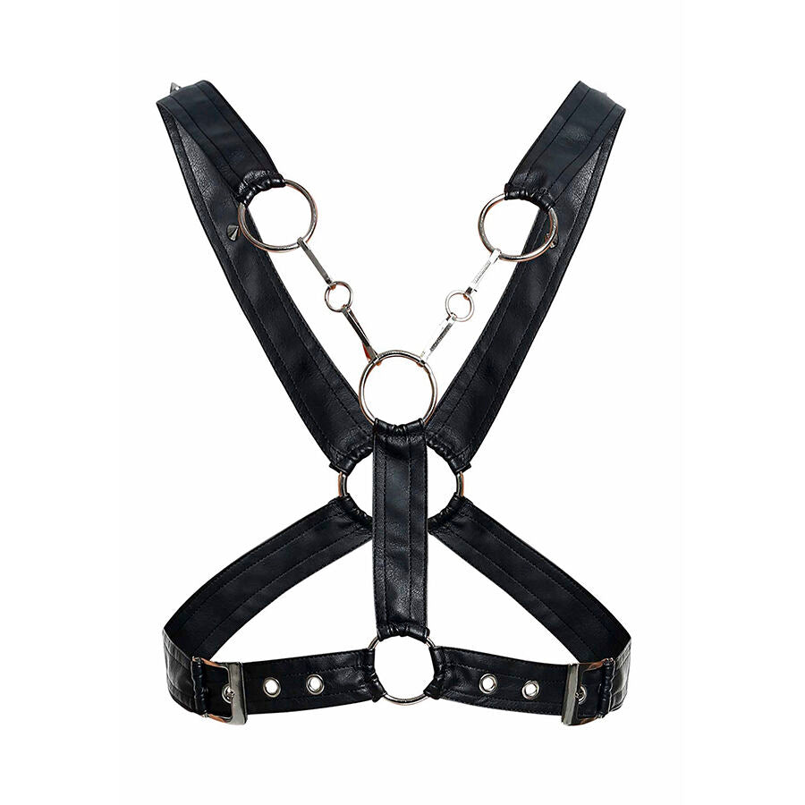MOB DNGEON CROSSED BLACK CHAIN HARNESS TAMANHO uNICO