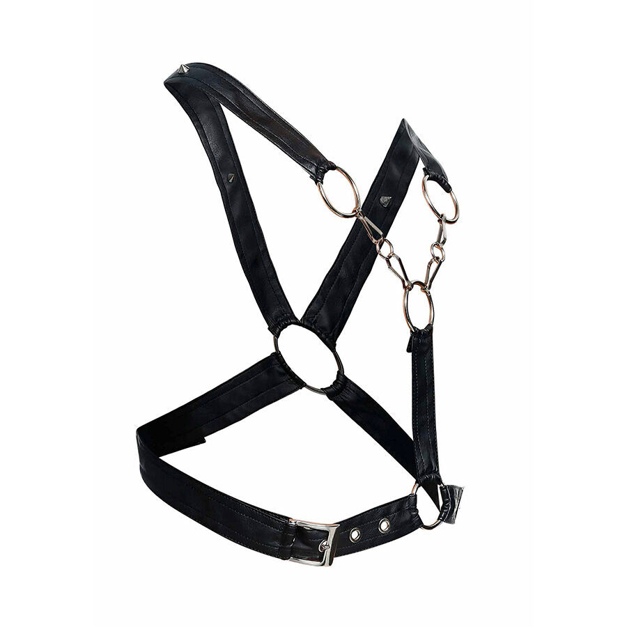 MOB DNGEON CROSSED BLACK CHAIN HARNESS TAMANHO uNICO