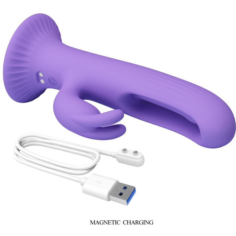 PRETTY LOVE VIBRADOR DE COELHO KILLMOULIS 12 MODOS DE VIBRAyaO ROXO