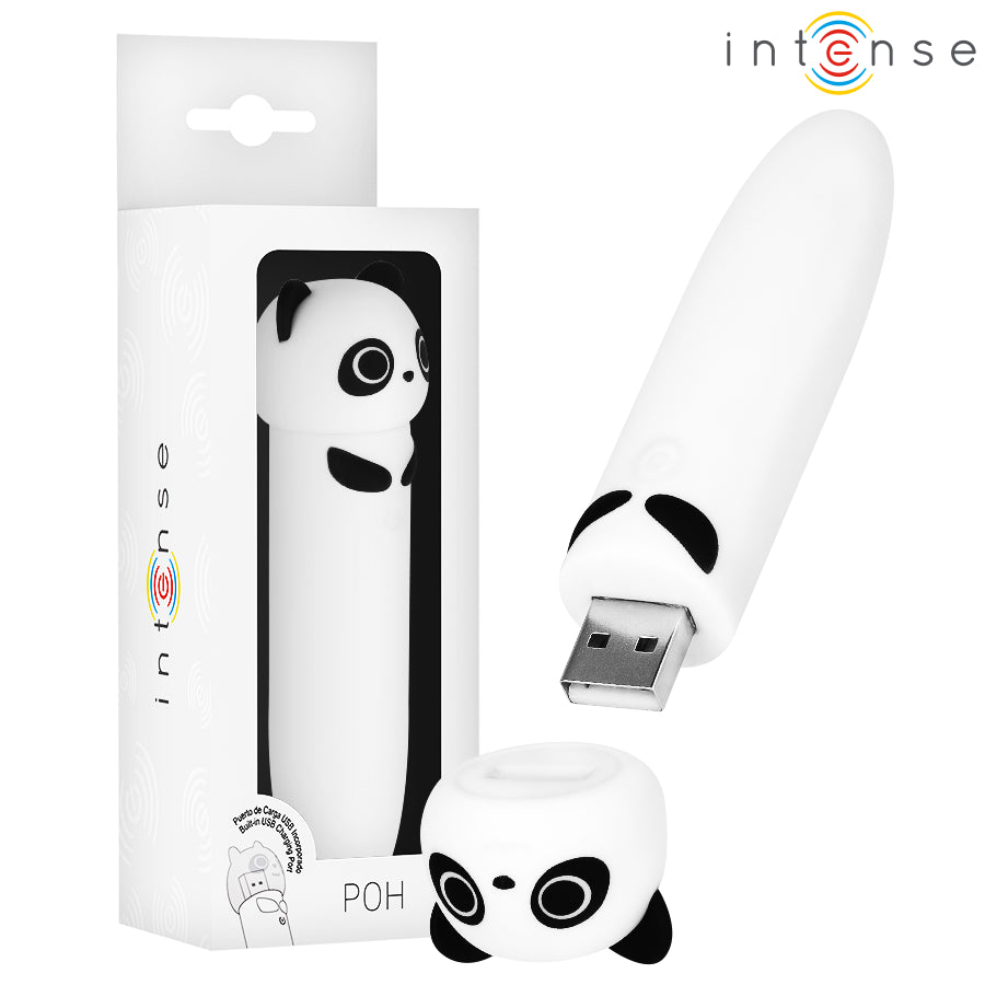 INTENSO POH PANDA VIBRATING BULLET USB RECARREGaVEL 10 X 22 CM
