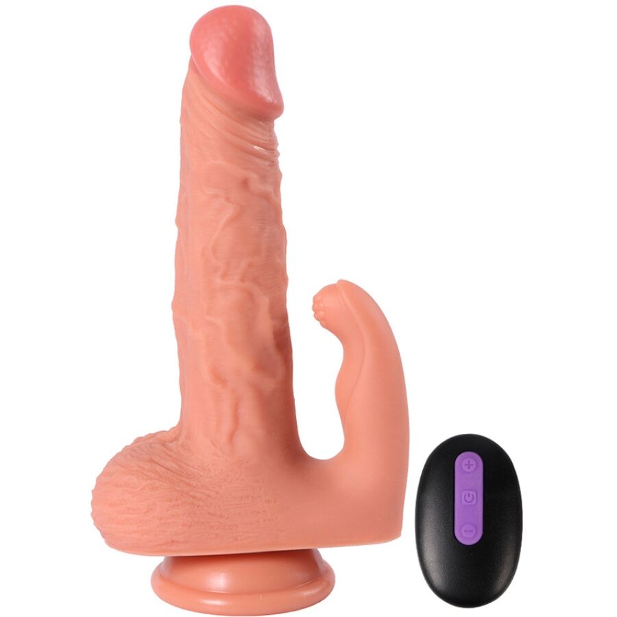 SHEQU HAYDEN DILDO E ESTIMULADOR DE CLIToRIS COM VIBRAyaO E CONTROLE REMOTO 16 CM