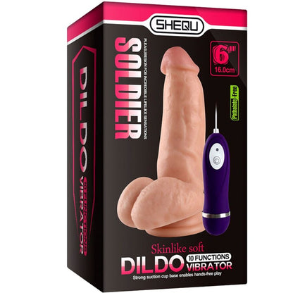 SHEQU SOLDADO VIBRADOR DILDO COM CONTROLE REMOTO 16 CM