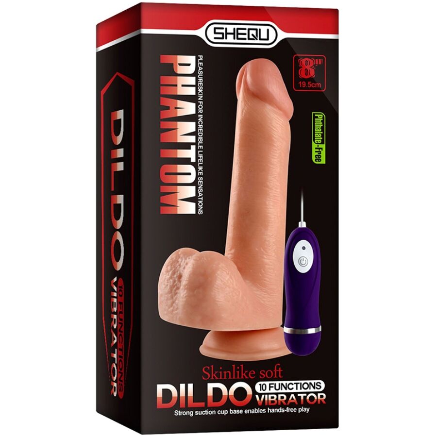 SHEQU DILDO VIBRAToRIO FANTASMA COM CONTROLE REMOTO 20 CM