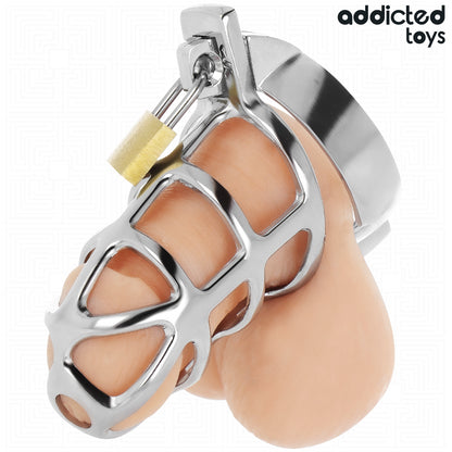 ADDICTED TOYS LOCKED GAIOLA DE PeNIS DE METAL COM TRAVA DE PRATA TAMANHO S