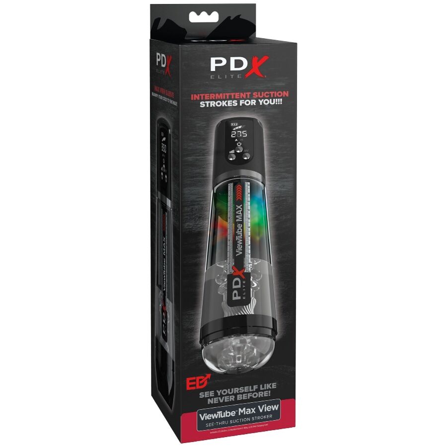 PDX ELITE VIEWTUBE MAX VIEW MASTURNADOR AUTOMaTICO COM SUCyaO TRANSPARENTE