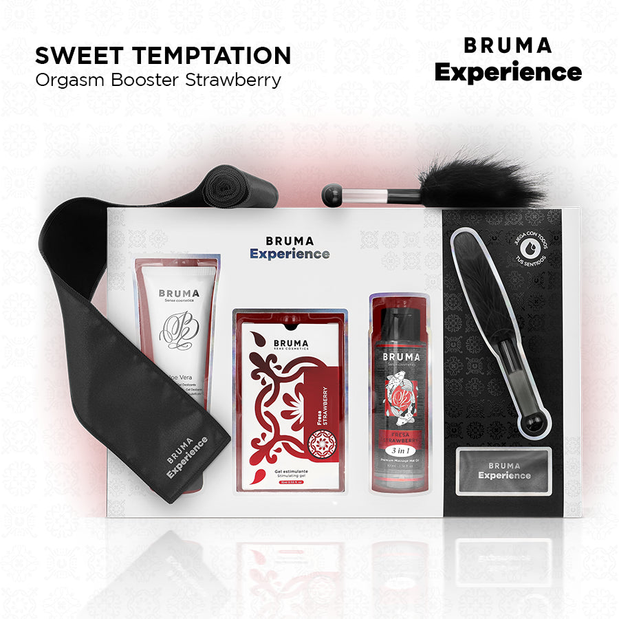 BRUMA XPERIENCE KIT TENTAyaO DE MORANGO DOCE COM POTENCIALIZADOR DE ORGASMO