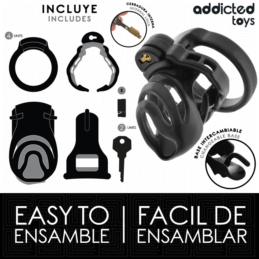 ADDICTED TOYS LOCKED GAIOLA PARA PeNIS COM TRAVA ETERNA 9 CM