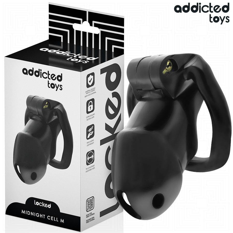 ADDICTED TOYS LOCKED GAIOLA PARA PeNIS CELL MINDNIGHT 42 CM TAMANHO M