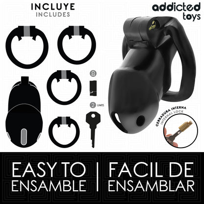 ADDICTED TOYS LOCKED GAIOLA PARA PeNIS CELL MINDNIGHT 42 CM TAMANHO M