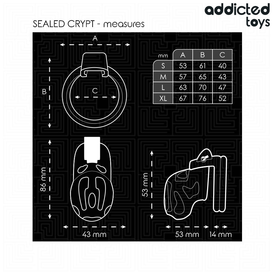 ADDICTED TOYS LOCKED GAIOLA DE PeNIS CRYPT SELADA 8 CM
