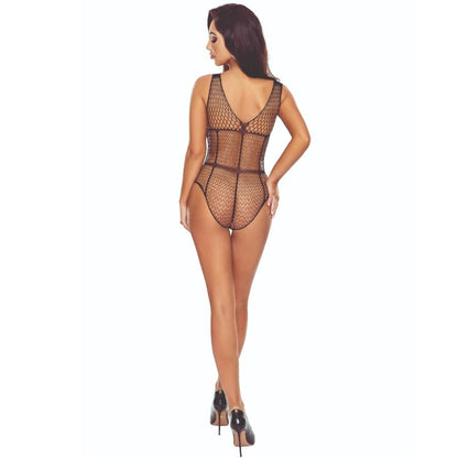 PASSION BS114 BLACK GRID BODYSTOCKING