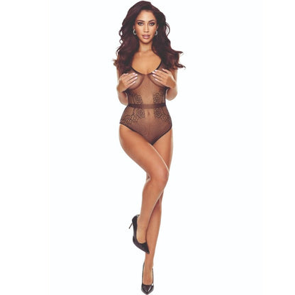 PASSION BS115 BLACK GRID BODYSTOCKING