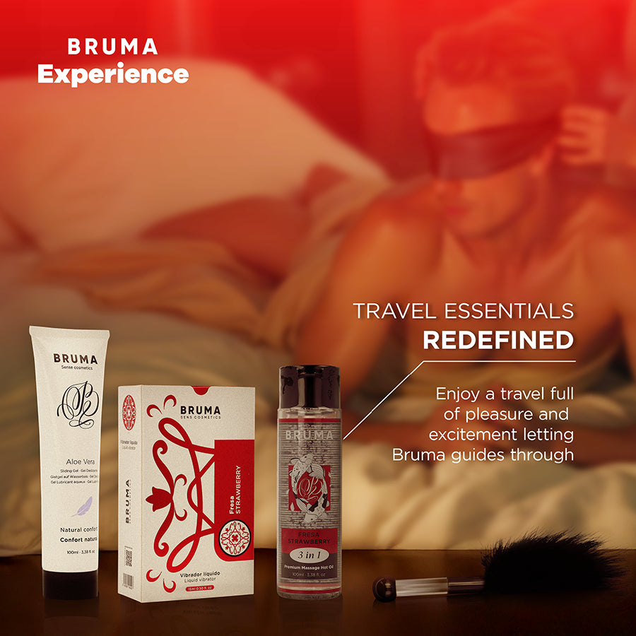BRUMA XPERIENCE KIT DE TENTAyaO VIBRO ORGaSMICA DE MORANGO DOCE