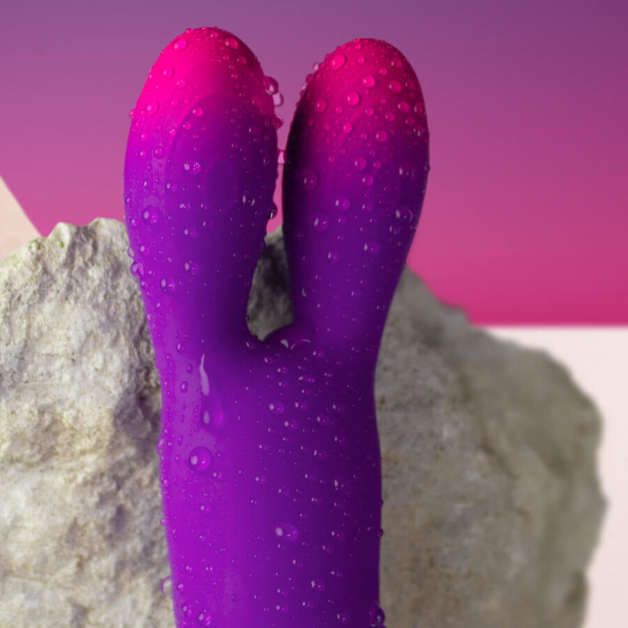 ROCKS OFF VIBRADOR FLEXiVEL GLO GIRL BUNNY ROXO