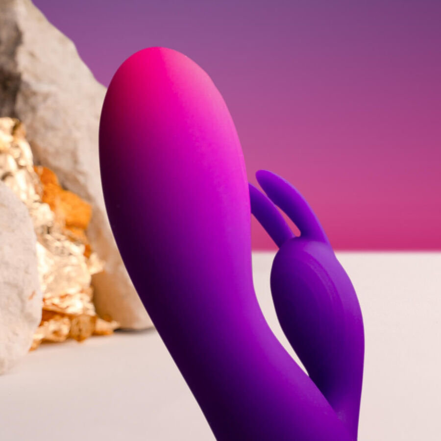 ROCKS OFF VIBRADOR GLO GIRL PURPLE RABBIT