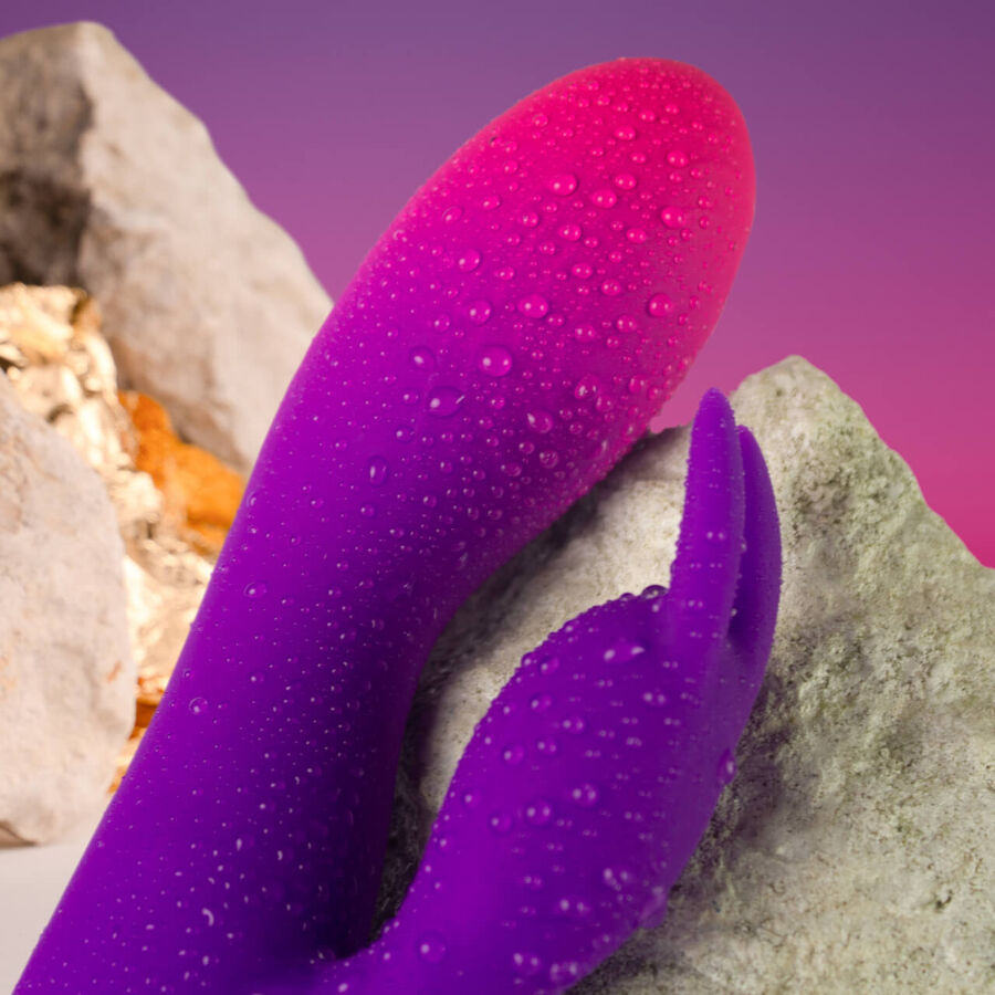 ROCKS OFF VIBRADOR GLO GIRL PURPLE RABBIT