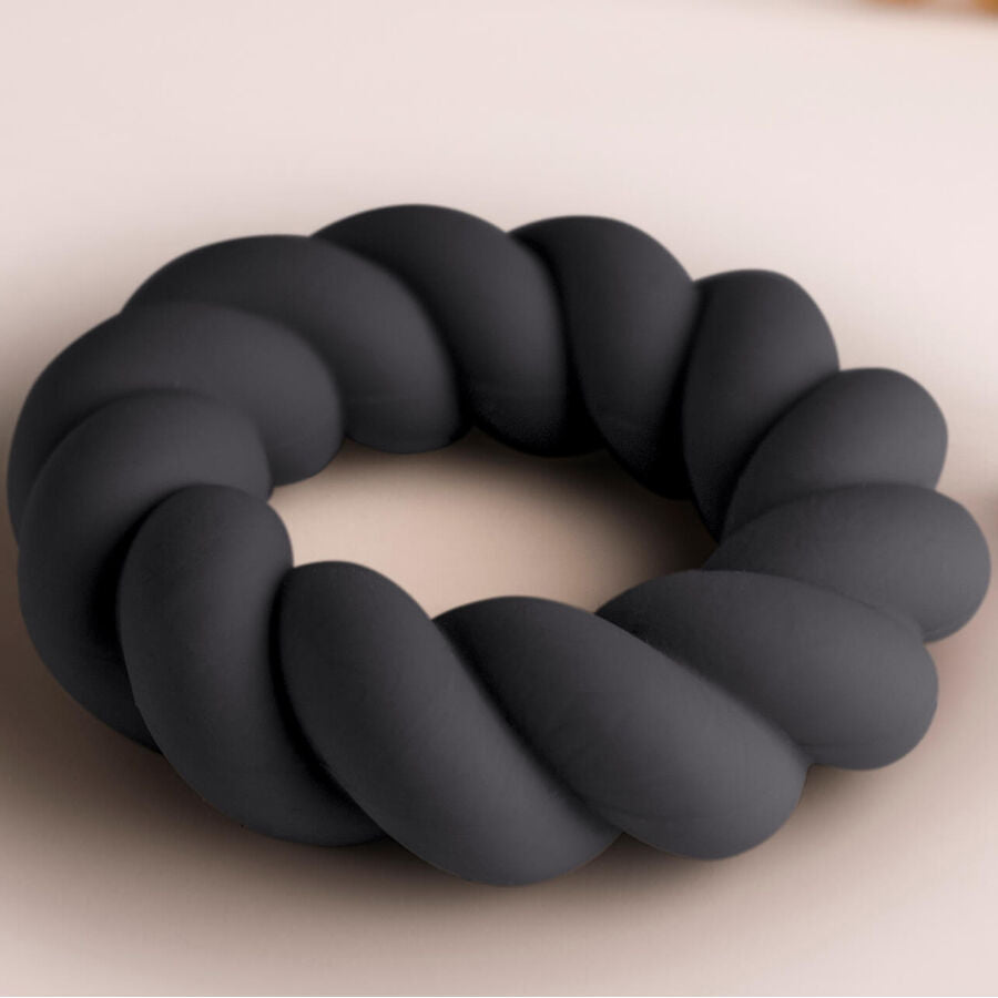 ROCKS OFF ANEL MASTURBADOR DE SILICONE PRETO TWIST