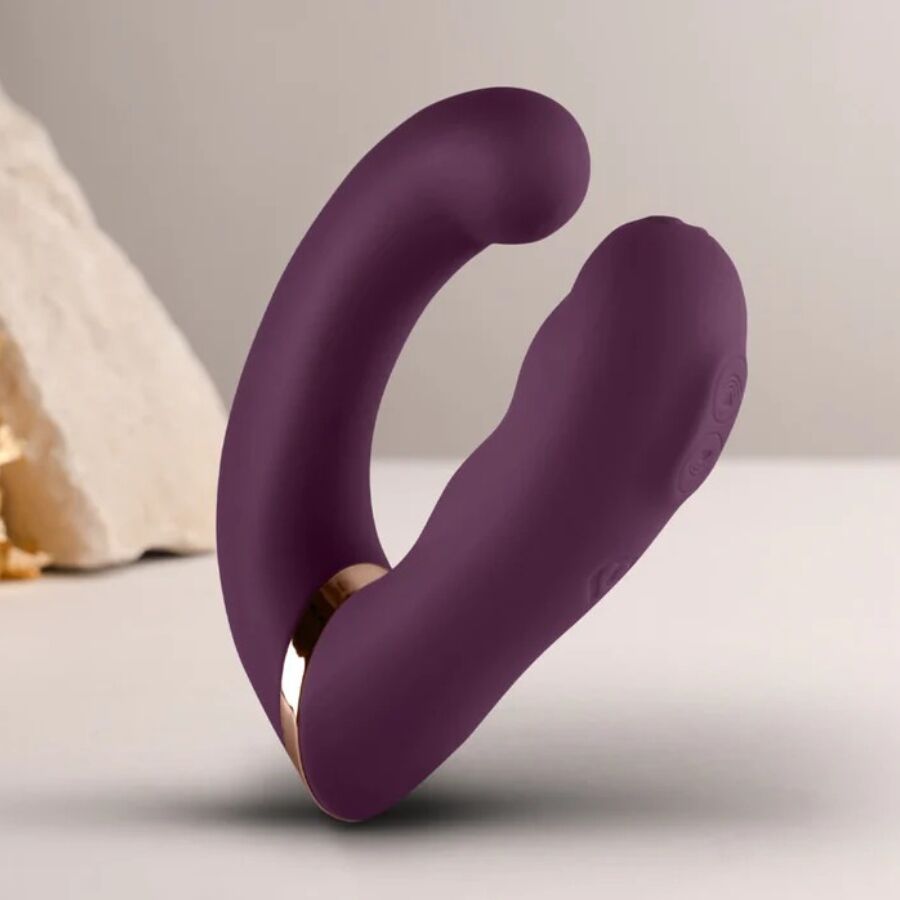 ROCKS OFF VIBRADOR DUPLO GEMINI ESTIMULADOR DE CLIToRIS PONTO G ROXO