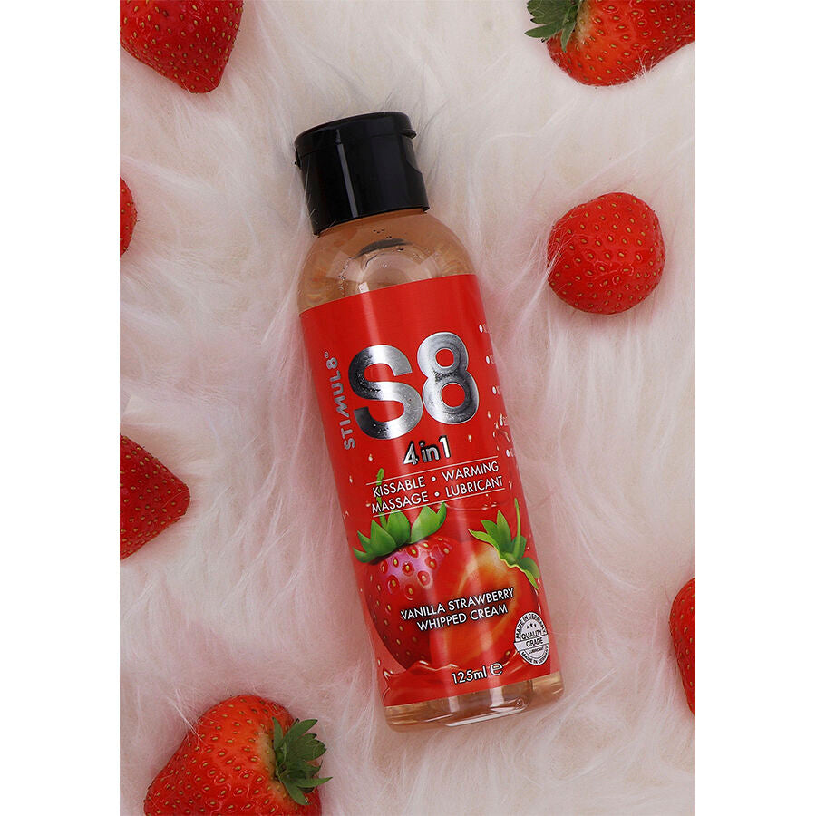 STIMUL8 S8 LUBRIFICANTE 4 EM 1 DE SOBREMESA DE MORANGO 125 ML