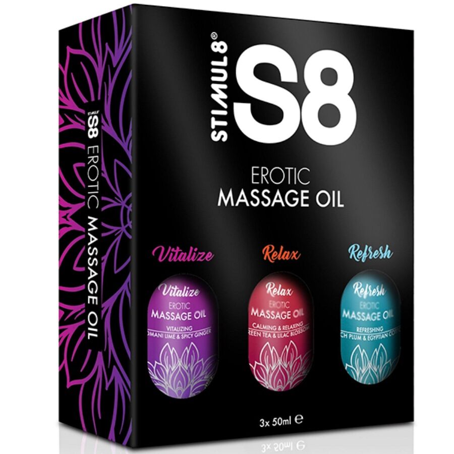 STIMUL8 oLEO DE MASSAGEM S8 CAIXA 3 X 50 ML