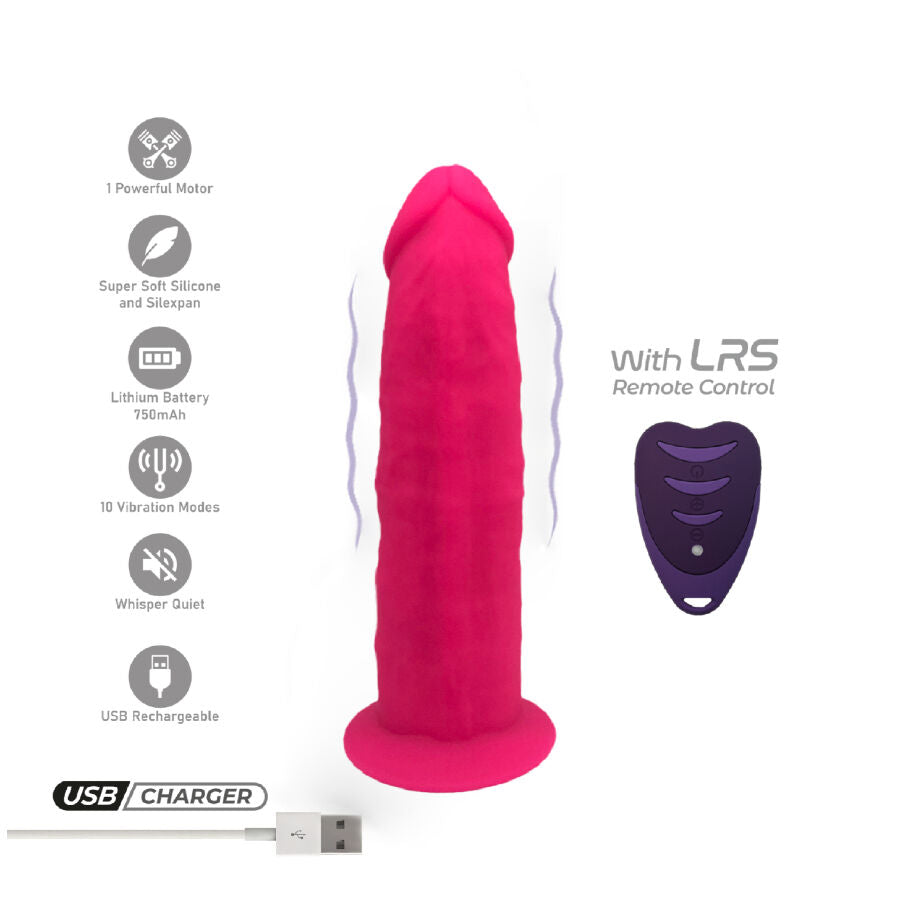 SILEXD MODELO DE PeNIS REALISTA 2 ROSA CONTROLE REMOTO LRS 17 CM