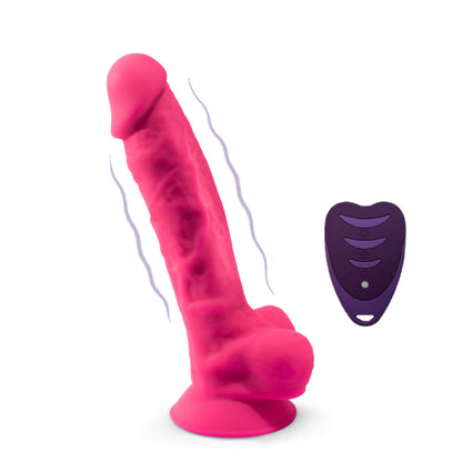 SILEXD MODELO DE PeNIS REALISTA 18 VIBRAyaO ROSA CONTROLE REMOTO LRS
