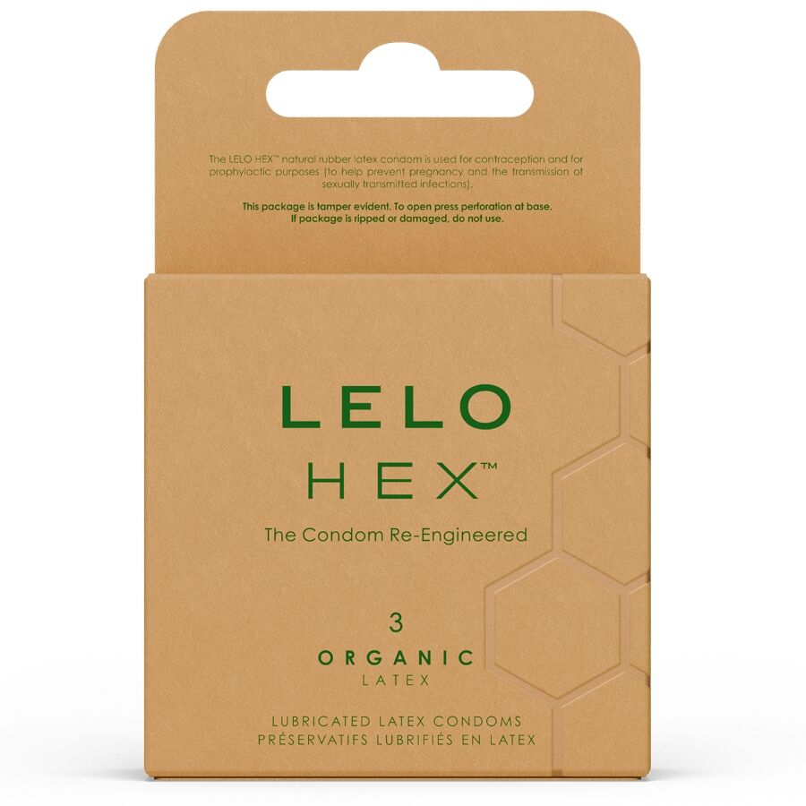 LELO CAIXA DE PRESERVATIVOS ORGaNICOS HEX 3 UNIDADES