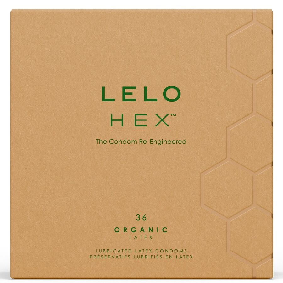 LELO CAIXA DE PRESERVATIVOS ORGaNICOS HEX 36 UNIDADES