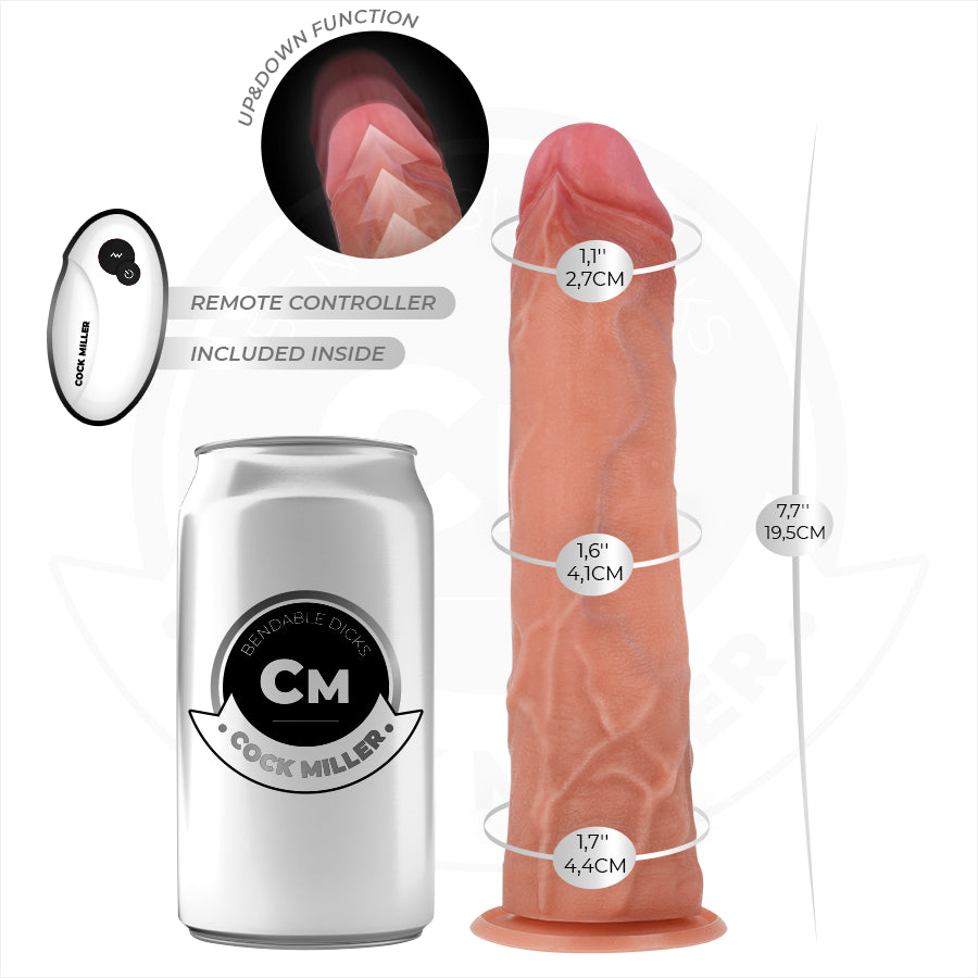 COCK MILLER DILDO HIPER REALISTA COM VENTOSA E IMPULSaO COM CONTROLE REMOTO 195 CM