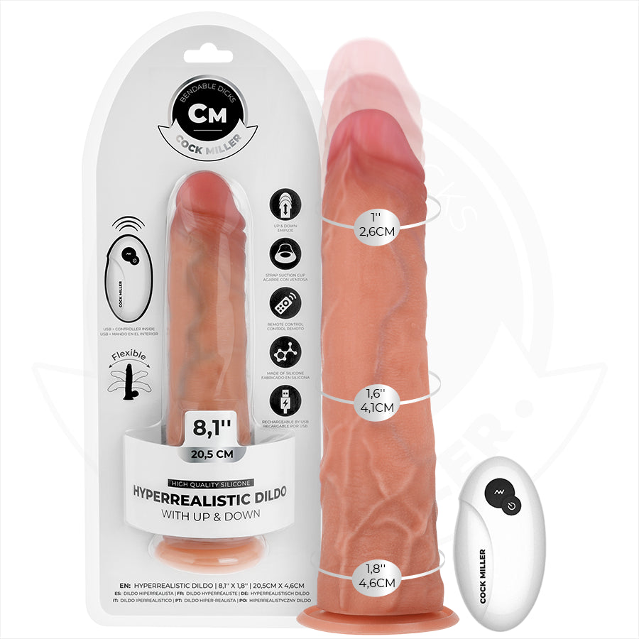 COCK MILLER DILDO HIPER REALISTA COM VENTOSA E IMPULSaO COM CONTROLE REMOTO 205 CM