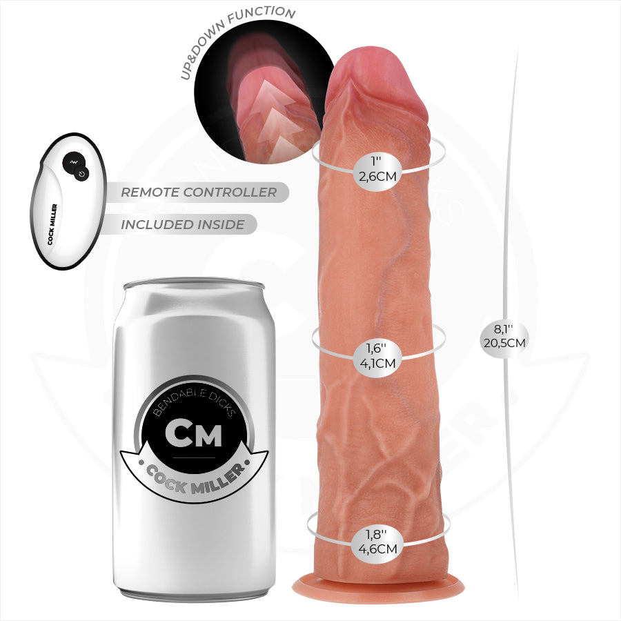 COCK MILLER DILDO HIPER REALISTA COM VENTOSA E IMPULSaO COM CONTROLE REMOTO 205 CM