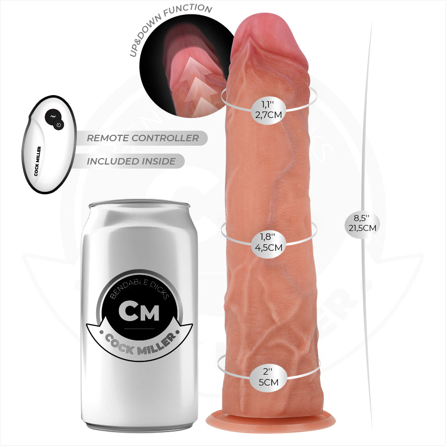 COCK MILLER DILDO HIPER REALISTA COM VENTOSA E IMPULSaO COM CONTROLE REMOTO 215 CM