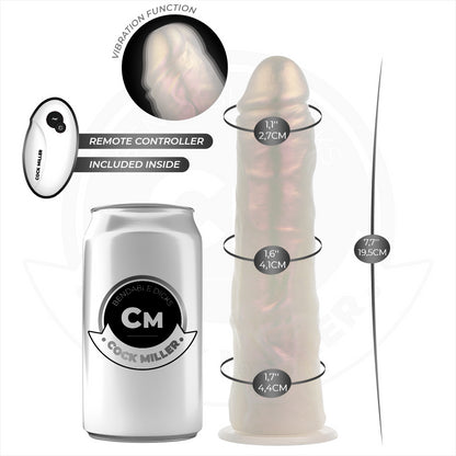COCK MILLER DILDO COM VENTOSA LUZES E VIBRAyaO COM CONTROLE REMOTO BRANCO 195 CM