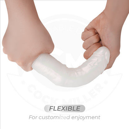 COCK MILLER DILDO COM VENTOSA LUZES E VIBRAyaO COM CONTROLE REMOTO BRANCO 195 CM