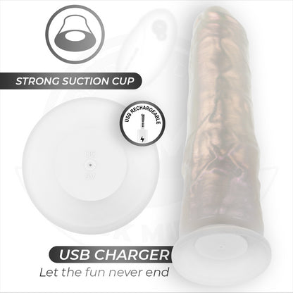 COCK MILLER DILDO COM VENTOSA LUZES E VIBRAyaO COM CONTROLE REMOTO BRANCO 205 CM