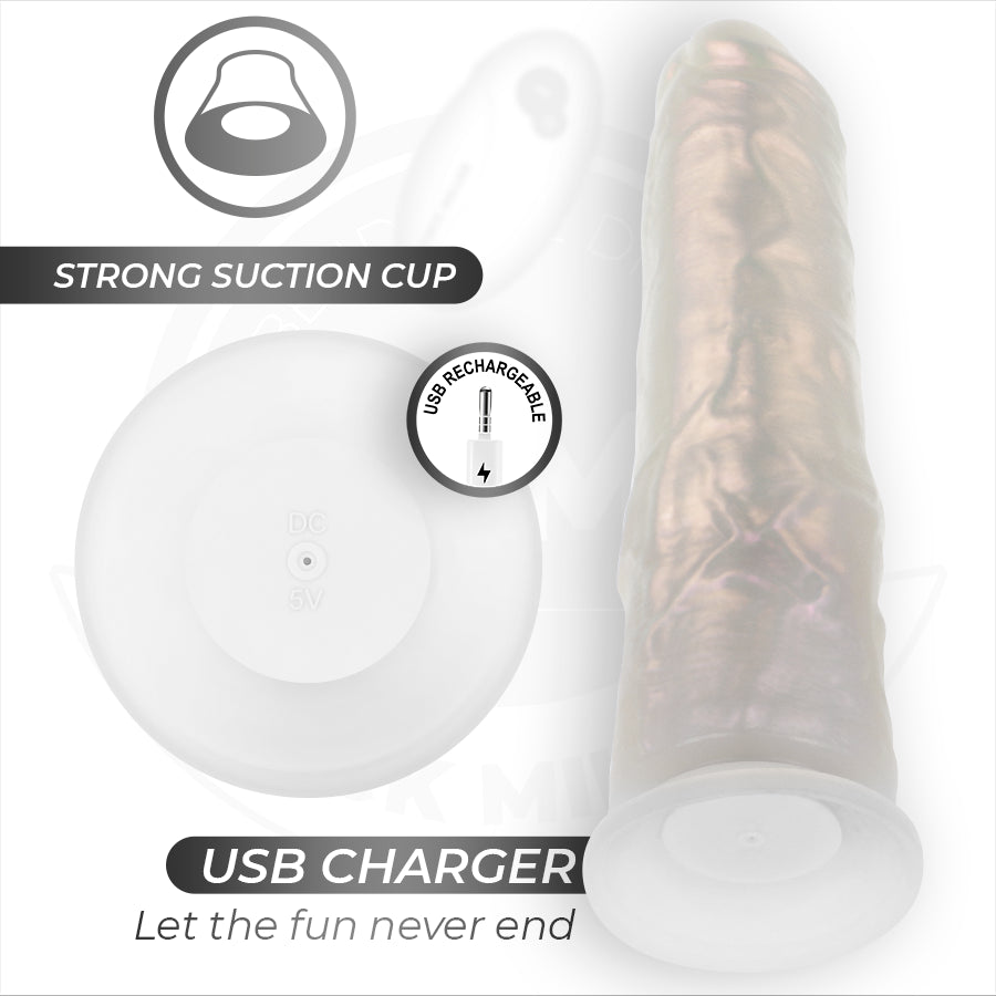 COCK MILLER DILDO COM VENTOSA LUZES E VIBRAyaO COM CONTROLE REMOTO BRANCO 215 CM