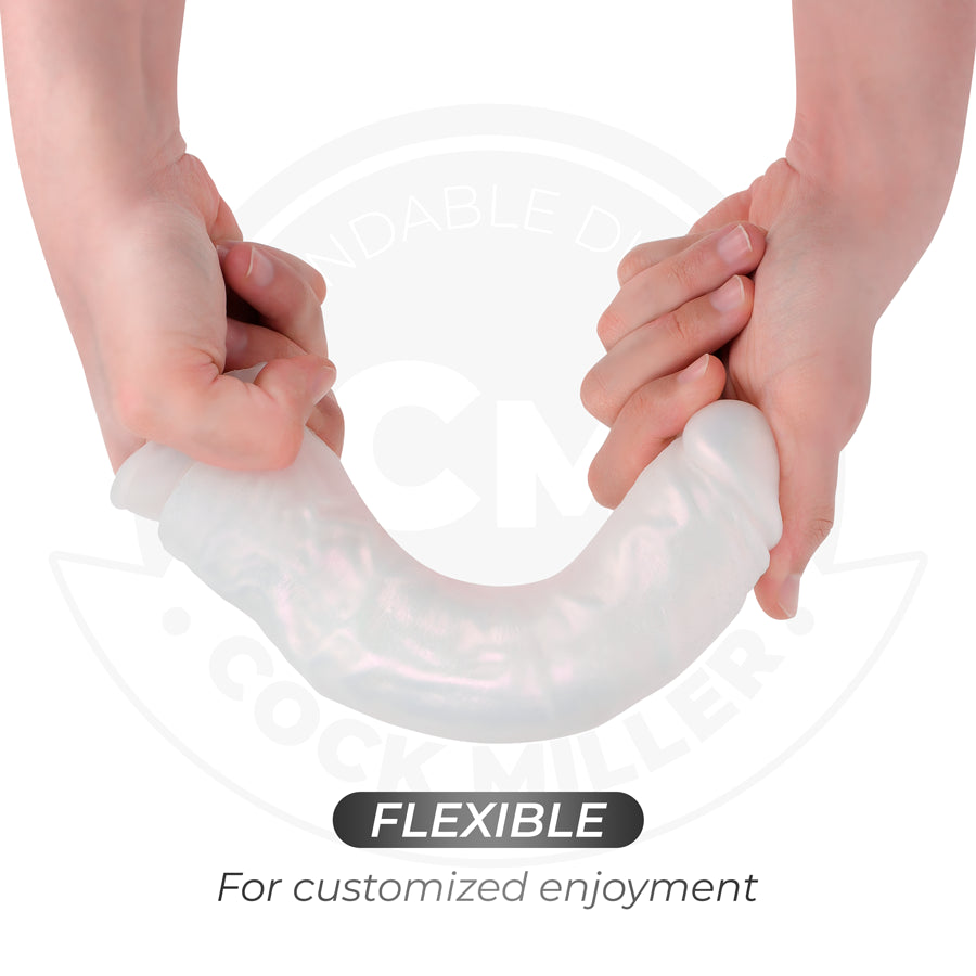 COCK MILLER DILDO COM VENTOSA LUZES E VIBRAyaO COM CONTROLE REMOTO BRANCO 215 CM