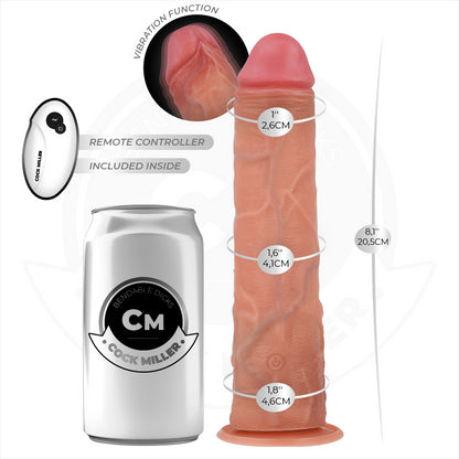 COCK MILLER DILDO REALISTA COM VENTOSA E CONTROLE REMOTO VIBRAyaO 205 CM