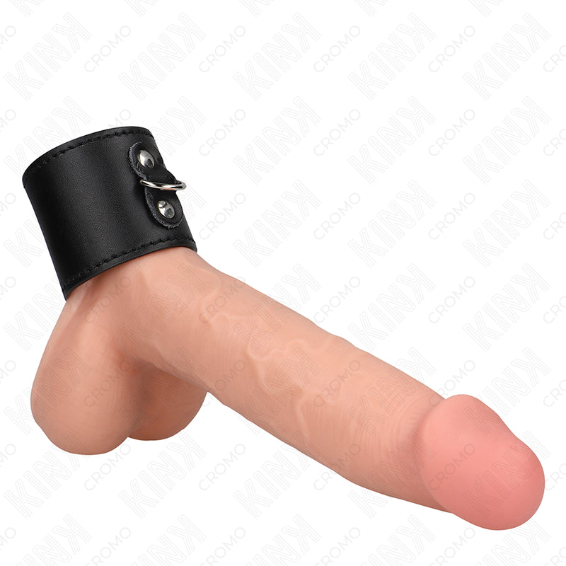 KINK ANEL DE COURO PARA PeNIS COM FECHO DE PRESSaO 18 X 5 CM