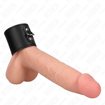KINK ANEL DE COURO PARA PeNIS COM FECHO DE PRESSaO 18 X 5 CM