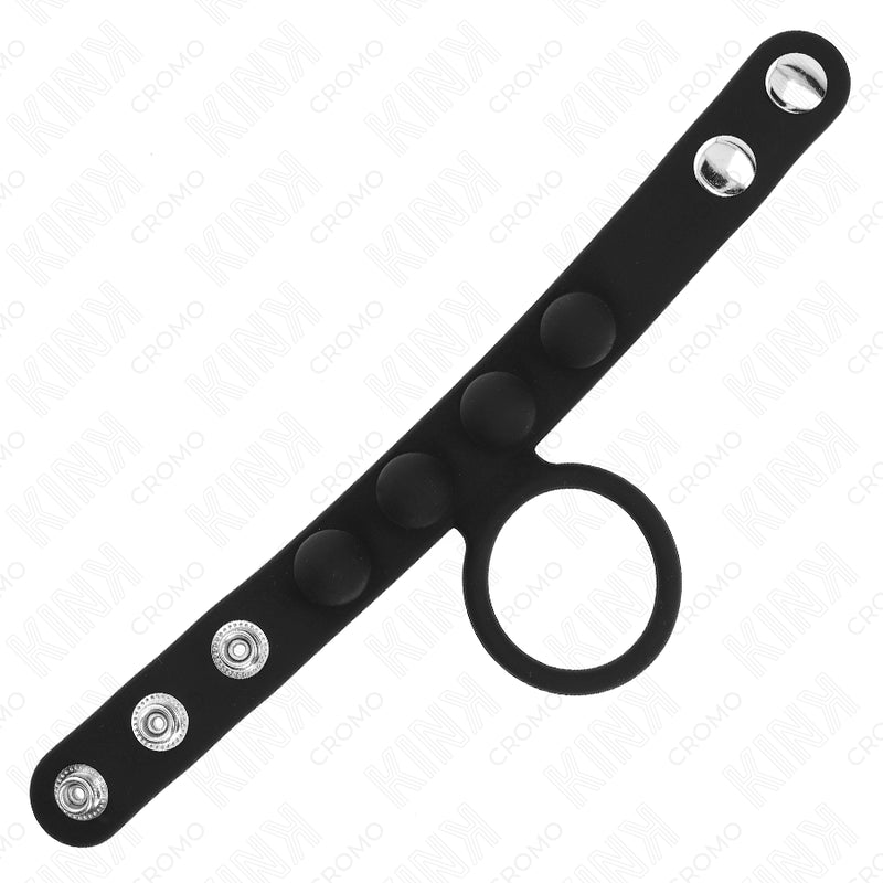 KINK ANEL DE COURO PARA PeNIS 35 CM COM FECHO DE PRESSaO 23 X 2 CM
